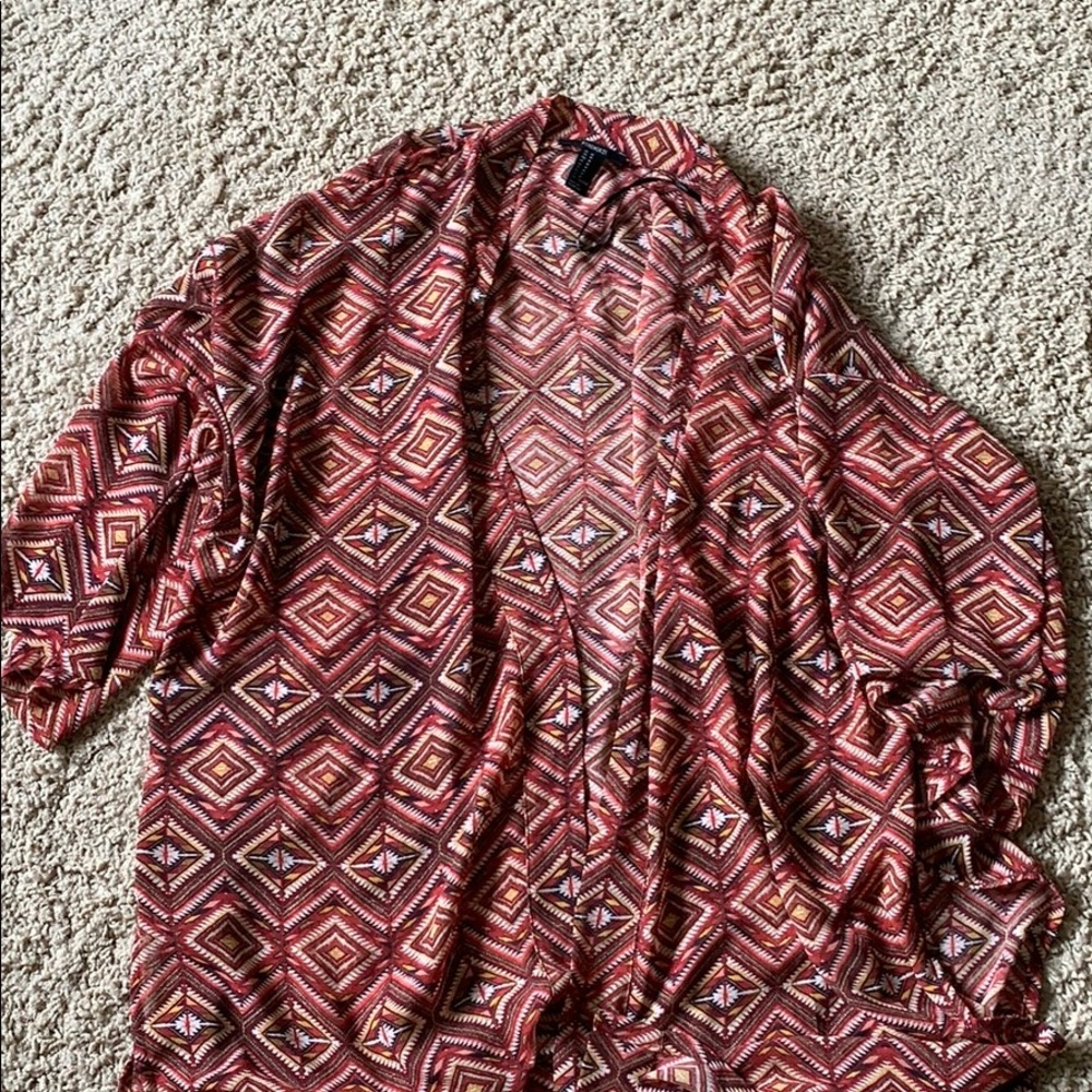 Printed sheer cardigan